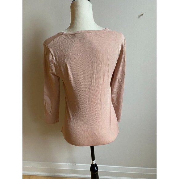 L'AGENCE Bnwot Womens Front Cut Out "Jocelyn" Sz Small Blush Knit Sweater - Picture 4 of 7